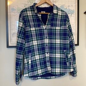LL Bean fleece lined plaid